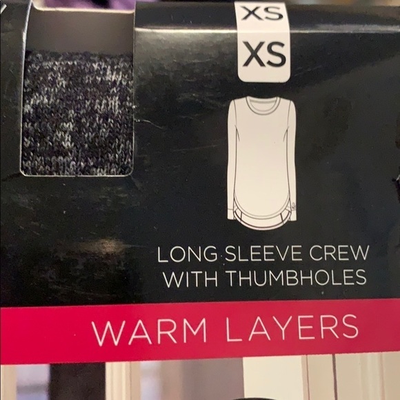 Cuddle Duds SoftKnit charcoal long sleeve crew - Picture 2 of 7